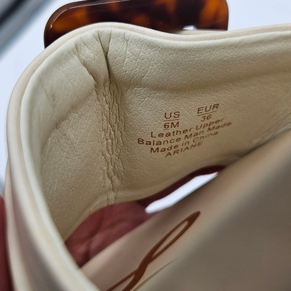 Sam Edelman Womens Ariane Platform Slide Sandals Cream Leather Tortoise Buckle 6 - Picture 9 of 11